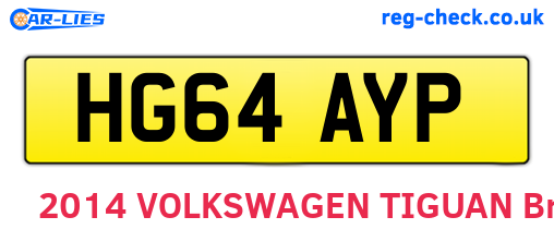 HG64AYP are the vehicle registration plates.