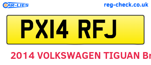PX14RFJ are the vehicle registration plates.