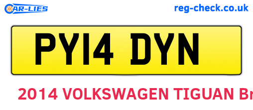 PY14DYN are the vehicle registration plates.