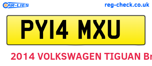 PY14MXU are the vehicle registration plates.