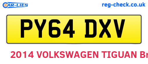 PY64DXV are the vehicle registration plates.