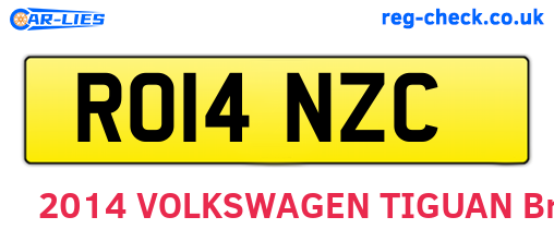 RO14NZC are the vehicle registration plates.