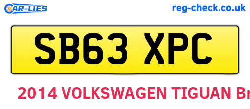 SB63XPC are the vehicle registration plates.
