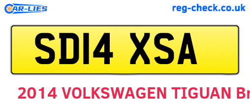 SD14XSA are the vehicle registration plates.