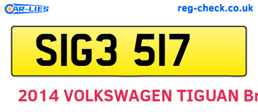 SIG3517 are the vehicle registration plates.
