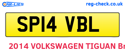 SP14VBL are the vehicle registration plates.