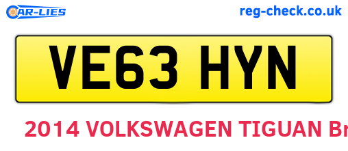 VE63HYN are the vehicle registration plates.