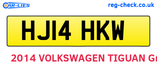 HJ14HKW are the vehicle registration plates.