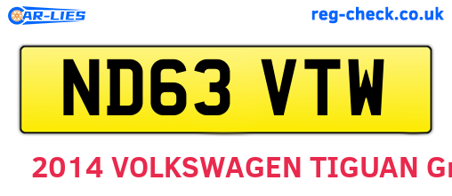 ND63VTW are the vehicle registration plates.