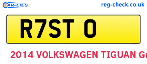 R7STO are the vehicle registration plates.