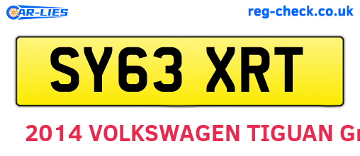 SY63XRT are the vehicle registration plates.