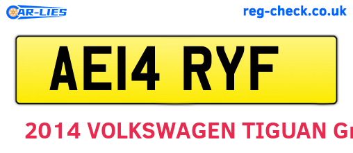 AE14RYF are the vehicle registration plates.