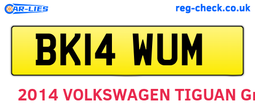 BK14WUM are the vehicle registration plates.