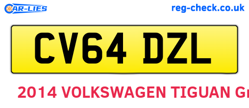 CV64DZL are the vehicle registration plates.