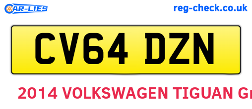 CV64DZN are the vehicle registration plates.