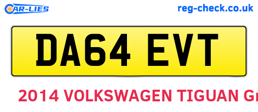 DA64EVT are the vehicle registration plates.