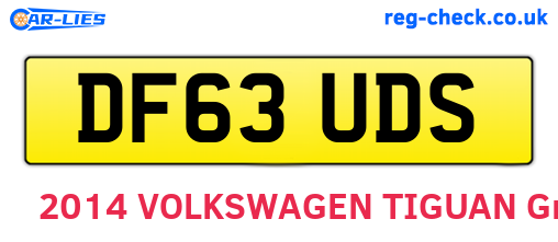 DF63UDS are the vehicle registration plates.