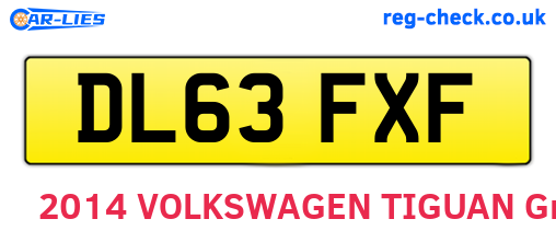 DL63FXF are the vehicle registration plates.
