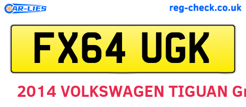 FX64UGK are the vehicle registration plates.