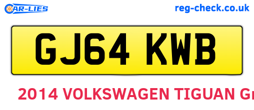 GJ64KWB are the vehicle registration plates.
