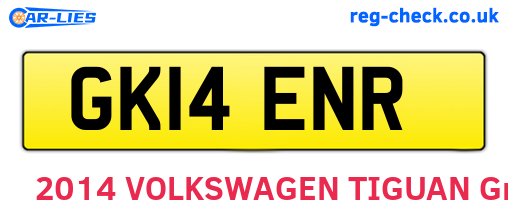 GK14ENR are the vehicle registration plates.