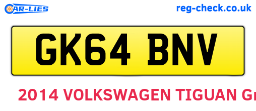 GK64BNV are the vehicle registration plates.