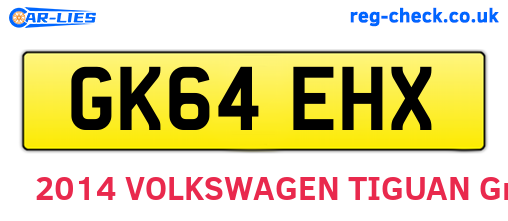 GK64EHX are the vehicle registration plates.