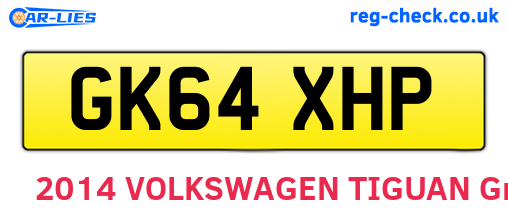 GK64XHP are the vehicle registration plates.