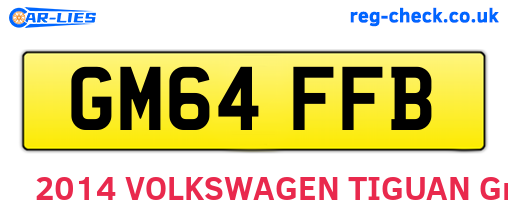 GM64FFB are the vehicle registration plates.