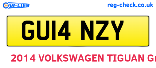 GU14NZY are the vehicle registration plates.