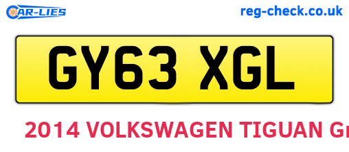 GY63XGL are the vehicle registration plates.