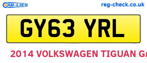 GY63YRL are the vehicle registration plates.