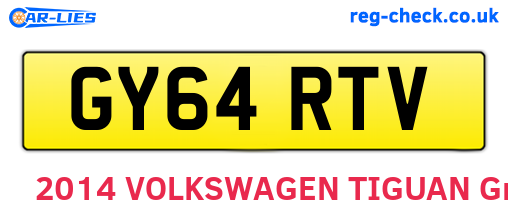 GY64RTV are the vehicle registration plates.