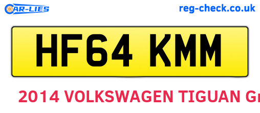 HF64KMM are the vehicle registration plates.