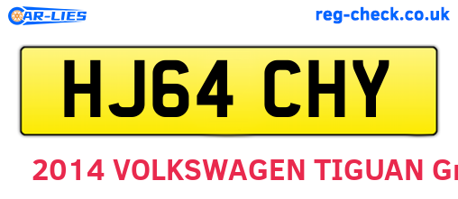 HJ64CHY are the vehicle registration plates.