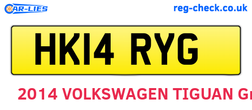 HK14RYG are the vehicle registration plates.
