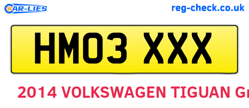 HM03XXX are the vehicle registration plates.