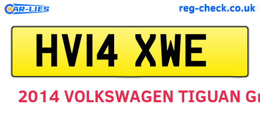HV14XWE are the vehicle registration plates.