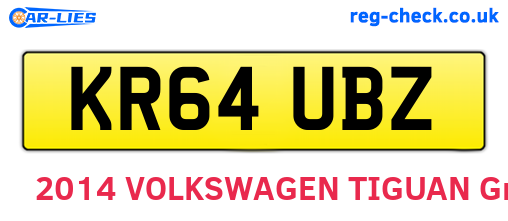 KR64UBZ are the vehicle registration plates.