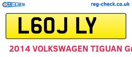 L60JLY are the vehicle registration plates.