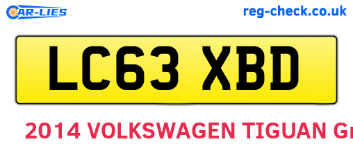 LC63XBD are the vehicle registration plates.
