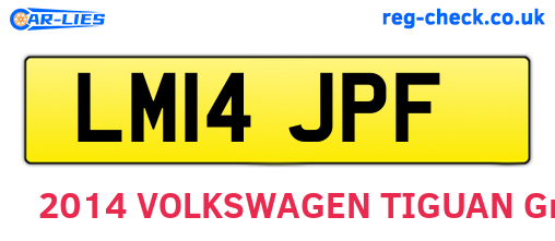 LM14JPF are the vehicle registration plates.
