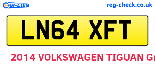 LN64XFT are the vehicle registration plates.