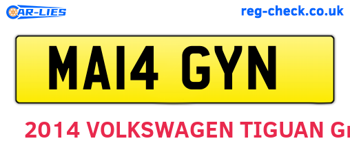 MA14GYN are the vehicle registration plates.