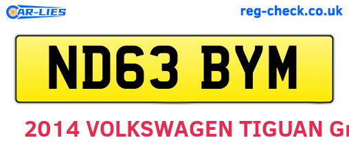 ND63BYM are the vehicle registration plates.