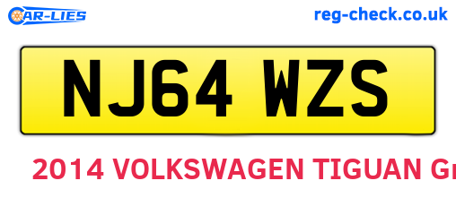 NJ64WZS are the vehicle registration plates.