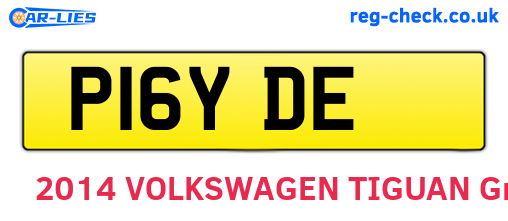 P16YDE are the vehicle registration plates.