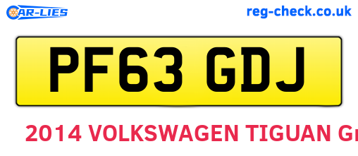 PF63GDJ are the vehicle registration plates.