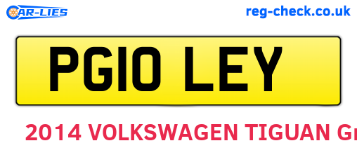 PG10LEY are the vehicle registration plates.