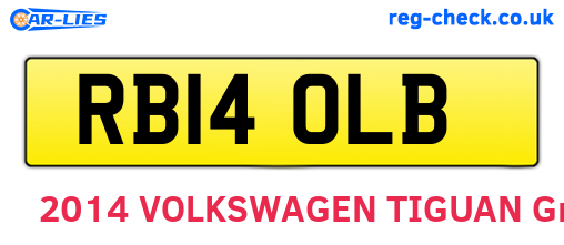 RB14OLB are the vehicle registration plates.